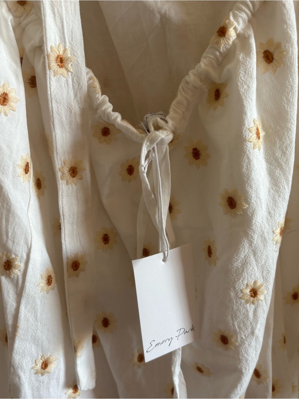 Emory Park Cream Dress with Mustard Daisy Embroidery - Picture 9 of 14